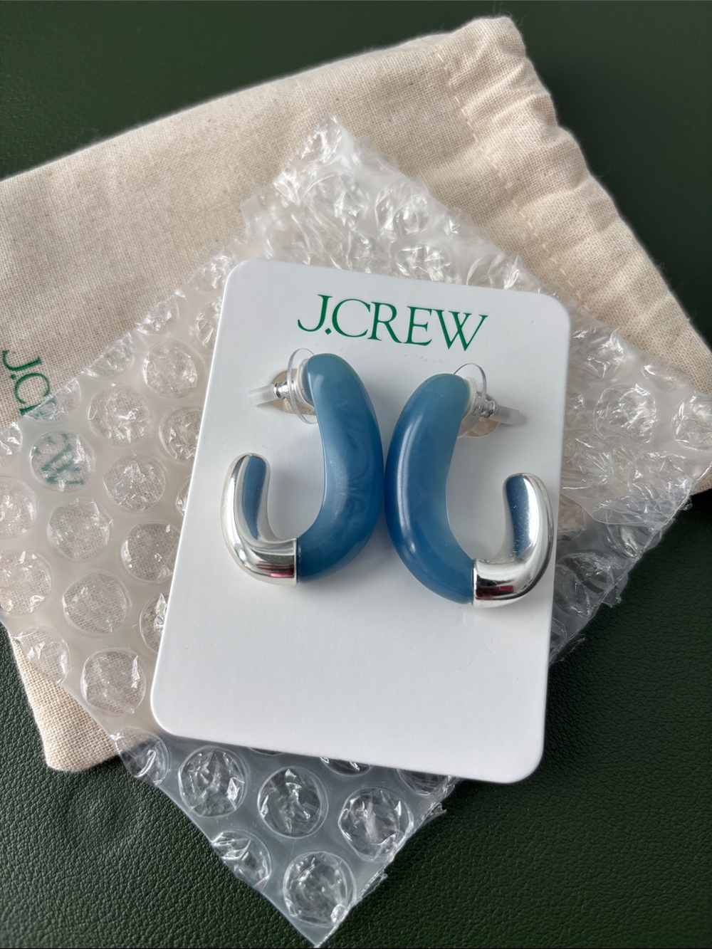 J. Crew Dual Tone Acetate Hoop Earrings